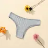 Nuevas Bragas Brasileñas para Mujer de Algodón Puro con Costillas Levanta Glúteos, Color Sólido de Tiro Bajo Transpirables de Doble Capa Ropa Interior para Joven, Directo del Fabricante