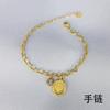 Jinhui nuevo popular brazalete de acero de titanio europeo y americano estilo ins femenino personalizado moda no se decolora brazalete anti-decoloración