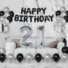 Decoración de Cumpleaños Globo Set Fiesta Película de Aluminio Digital Transfronterizo Amazon Oro Negro Cumpleaños 18 Arreglo Dorado Transfronterizo