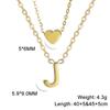Collar de acero inoxidable de doble capa con cadena de corazón dorado, estilo sencillo y moderno, para mujer.