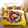 Impresión digital transfronteriza de tres piezas para dormitorio Mario juego de sábanas y funda nórdica impresión de tres piezas al por mayor