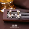 Pendientes de Flor Mariposa de Circonita Simples y Elegantes, un Pendiente Elegante de Diseño de Dos Vías que es Dulce, Casual y Versátil