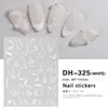 Pegatina de uñas estilo japonés nueva de fábrica, cinta de ballet, estrella, luna, mariposa de ensueño, llama, decoración de pegatina de uñas en blanco y negro