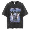 Camiseta de Verano para Hombre 2025 Lavada Camiseta Gráfica de Anime Naruto Camiseta de Manga Corta Harajuku Hip Hop Street