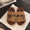 Pantuflas Peludas de Suela Gruesa para Uso Exterior de Mujer 2025 Otoño Nueva Moda Hebilla de Cinturón Pantuflas Perezosas Casuales Rizadas Venta al por Mayor
