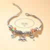 Pulsera Panjia Dora DIY con Cuentas Explosiones Transfronterizas Elefante Amor Llave Colgante Ajustable Cadena de Cobre