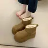 2026 Botas de Nieve para Mujer Botas de Algodón Más Terciopelo Suela Gruesa Grande Botas de Algodón Tendencia de Moda de Invierno Botas Cortas Botas Altas Más Color Caqui
