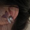 Puños de Oreja Doble Capa Estilo Francés de Lujo Ligero Sin Perforación para Hombres y Mujeres, Puños de Oreja Metálicos Creativos Personalizados Estilo Dulce Fresco, Súper Brillantes
