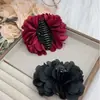 [Nova Venda Quente] Presilha de Cabelo Flor Rosa Presilha Lateral para Franja 7cm Presilha Francesa Preguiçosa para Meio Rabo