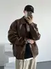 Chaqueta de cuero estilo vintage para hombre, chaqueta de aviador vintage americana de alta gama, abrigo de otoño estilo coreano para hombre