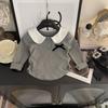 Camisa de manga larga con cuello de muñeca estilo coreano para niña, blusa corta con lazo, primavera 0069A004