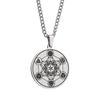 Venta caliente transfronteriza Temu acero inoxidable Flor de la Vida Metatrón Ángel de la vida Salomón colgante collar de acero titanio