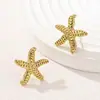 Pendientes Minimalistas Europeos y Americanos de Estrella de Mar para Mujer, Pendientes de Botón Sencillos de Nicho, Pendientes Versátiles de Alto Nivel para el Trabajo