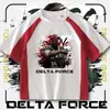 2026 Nova Delta Game Action Weilong Roupa Infantil Verão Camiseta para Crianças Maiores Top Casual Primavera