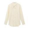 Love and Nancy Trece Líneas Minimalista Verano Simple Versátil Gasa Holgada Verano Oversized Camisa 11443