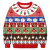 Sudadera con capucha de cuello redondo para hombre y mujer, estampado digital 3D, casual, manga larga, capa base, Navidad, Halloween, europea y americana