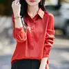 Camisa Cárdigan de Satén Brillante Sedoso Estilo Nuevo Primavera 2026 Diseño Holgado y Versátil Top Camisa para Mujer