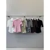 Camiseta Patchwork de Gola Alta NEIHE com Cintura Franzida e Mangas Três Quartos, Outono 260098