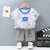 Conjunto Infantil de Manga Curta, Algodão, Novo Estilo de Verão, Shorts Estilo Coreano para Meninos, Roupas Finas Infantis, Roupas de Verão para Meninas, Roupas de Bebê
