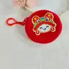 Bolsa de Moedas de Pelúcia Leão Desenho Animado Criativo de Ano Novo Bolsa de Armazenamento de Moedas para Estudante Pingente de Bolsa de Presente de Feriado
