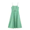 Venta caliente transfronteriza de AliExpress primavera 2026 nuevo vestido midi de moda a rayas con cinturón 7536309