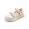 Zapatos de Piel para Niñas 2024 Hebilla de Perla Zapatos de Princesa Estilo Coreano de Moda Simples Versátiles Zapatos de Rendimiento para Niñas Mayores