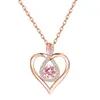 Comercio Electrónico Transfronterizo Europeo y Americano Plata de Ley S925 Estilo Nuevo Cadena para Clavícula Incrustada de Diamantes Collar Elegante en Forma de Corazón Regalo del Día de la Madre Primera Opción