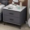 Mesa de cabeceira em laje de rocha, armário de armazenamento para quarto, madeira maciça, estilo minimalista moderno, luxo leve, pequeno armário de cabeceira para armazenamento