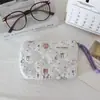 CopyrightBolsa Pequena Acolchoada de Algodão com Cordão de Desenho Animado Fofo, Porta-Moedas Portátil, Porta-Identidade de Estudante, Porta-Cartões