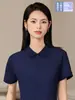 Camiseta Polo Rosa de Manga Corta Uniforme de Trabajo con Logo Impreso, Color Sólido, Talla Grande, Uniforme de Clase Estudiantil, Top para Maestro de Jardín de Infancia