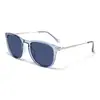 Óculos de Sol Clássicos Europeus e Americanos com Armação Oval Simples Moda Feminina Óculos Versáteis Armação de Plástico Masculina Haste de Metal Costura Óculos de Sol