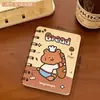 Cuaderno de Espiral de Mascota de Dibujos Animados Lindo, Cuaderno A7 Pequeño de Bolsillo con Solapa Portátil de Aspecto Elegante, Bloc de Notas Creativo para Mensajes de Estudiante