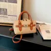 Bolso de Mano Boston Pequeño con Purpurina Bolso Dulce con Cierre Tipo Almohada de Mano Hombro Único Bloque de Color Gran Capacidad Bolso de Bolos
