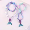 Collar de Perlas de Sirena para Niños Accesorios de Princesa para Niñas Juego de Cinco Piezas Regalo de Vacaciones Joyería Transfronteriza Venta al por Mayor