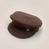 Nuevo Sombrero Octogonal Simple de Lona con Letra para Mujer Capítulo Ruonan con Visera Moda Retro Sombrero Bailey Venta al por Mayor