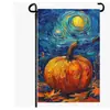 Bandera de Jardín de Acción de Gracias Transfronteriza Nueva Decoración de Otoño para Patio Bandera de Lino con Estampado de Calabaza y Hoja de Arce Bandera de Doble Cara
