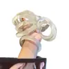 Pulsera de Ojo de Gato Blanco Natural Luna Blanca Plata Hielo para Mujer Pulsera de Jade Pulsera de Belleza de Ágata Hielo Alto para Mujer