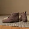 Botines elegantes y modernos, versátiles, con acabado mate para mujer, nueva colección otoño/invierno 2026, con tacón de cuña, diseño de cordones y estilo de bota Martin inspirado en el Reino Unido