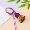 Anel de Fivela com Franja Curta e Grossa Estilo Xizang Acessório de Bolsa DIY Pingente Ornamento Pequeno Tecido à Mão Estilo Chinês