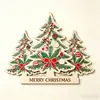 Letrero de madera de árbol de Navidad de una pieza colgante, Colgador de puerta de decoración navideña, Adorno de madera festivo impreso en UV, Transfronterizo