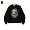 Moletom fino de terry para comércio exterior transfronteiriço, para homens e mulheres, estação outono, com estampa de letras homem-macaco e camuflagem, caimento solto, gola redonda, pulôver, moderno