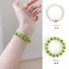 Pulsera de Jade Natural Perla Color Uva Verde para Mujer, Joyería de Pulsera de Cristal Fresca Versátil Simple de Nicho de Lujo Ligero