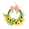 Festival de la nueva abeja transfronterizo pastoral anillo de ratán simulación girasol lazo de tela semicírculo colgante decorativo venta al por mayor