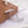 Pendientes de Imitación de Perla en Forma de Media Luna Estilo Francés para Mujer, Nuevos Populares 2025 Nicho Único Atmósfera Otoño e Invierno Pendientes Elegantes
