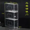Caja de acrílico de doble capa para sombreros y mascarillas, montada en la pared, caja de extracción de doble capa, caja de almacenamiento para guantes desechables médicos y gorros para el cabello, montada en la pared