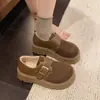 Zapatos Birkenstock Retro de Suela Gruesa para Aumentar la Altura para Mujer Otoño 2026 Mocasines Versátiles sin Cordones Zapatos Casuales Cómodos de un Solo Paso