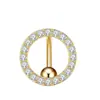 Anillo de Ombligo Invertido de Venta Caliente en Comercio Electrónico Transfronterizo de Amazon con Forma de Corazón, Estrella de Cinco Puntas y Luna, Anillo de Ombligo de Cobre Incrustado con Circonita al por Mayor