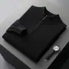 Novo suéter masculino de gola alta fina, quente, de cashmere, cor sólida, com mangas compridas e zíper, adequado para vendas transfronteiriças