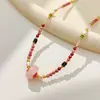 Colar Rosa de Pedra Natural Estilo Fresco, Moderno e Versátil, Adequado para o Dia a Dia, Requintado e Simples, Acessório Elegante