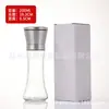 Moedor Manual de Aço Inoxidável Transfronteiriço para Pimenta e Sal Marinho, Garrafa de Vidro Doméstica Gadget de Cozinha, Frasco de Tempero